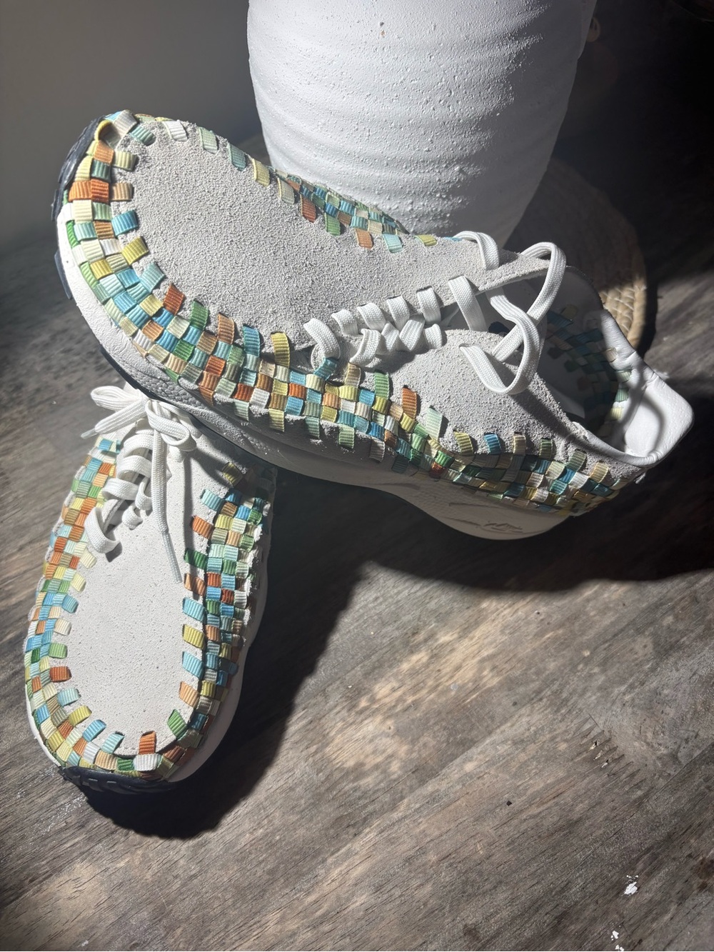 Nike woven leather sneakers